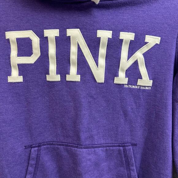 Victoria's Secret PINK Y2K Purple Logo Pullover Hoodie 2011 Soft Casual - Picture 3 of 6